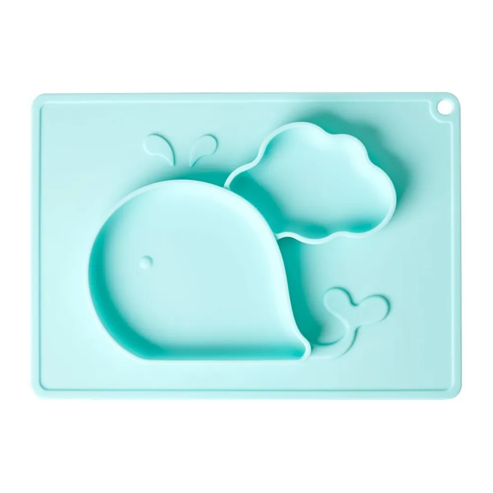 Kinder RICE Silikon Kinderteller Wal