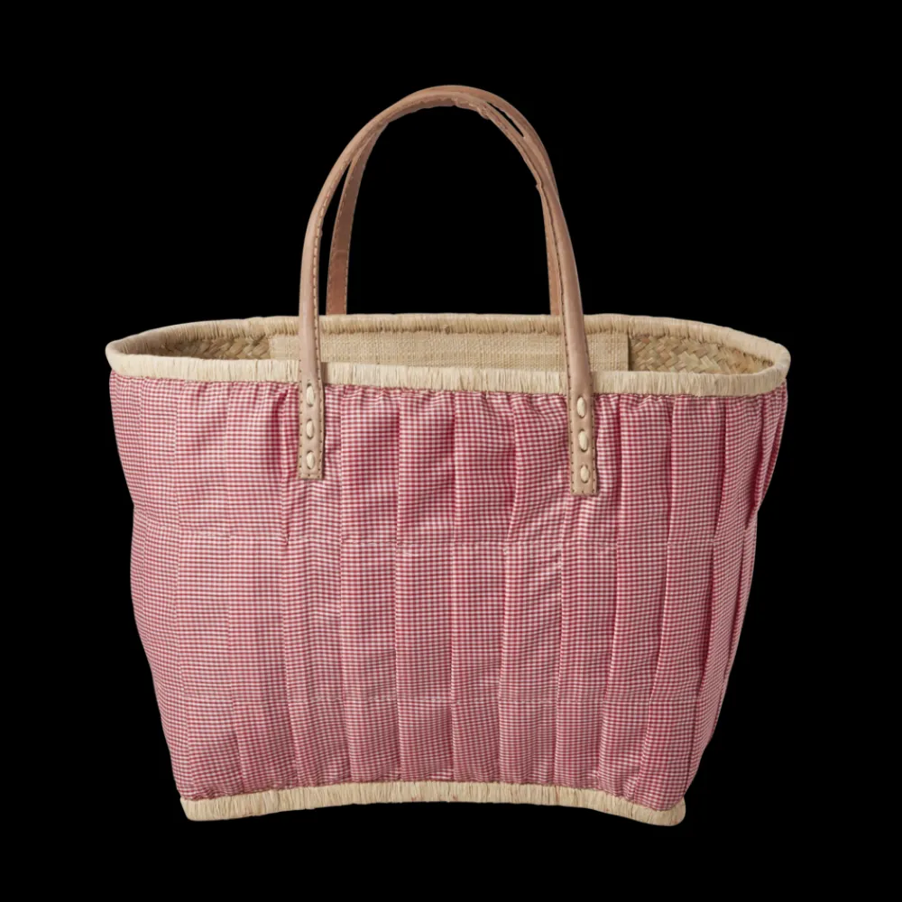 RICE Tasche aus Bast mit Henkel