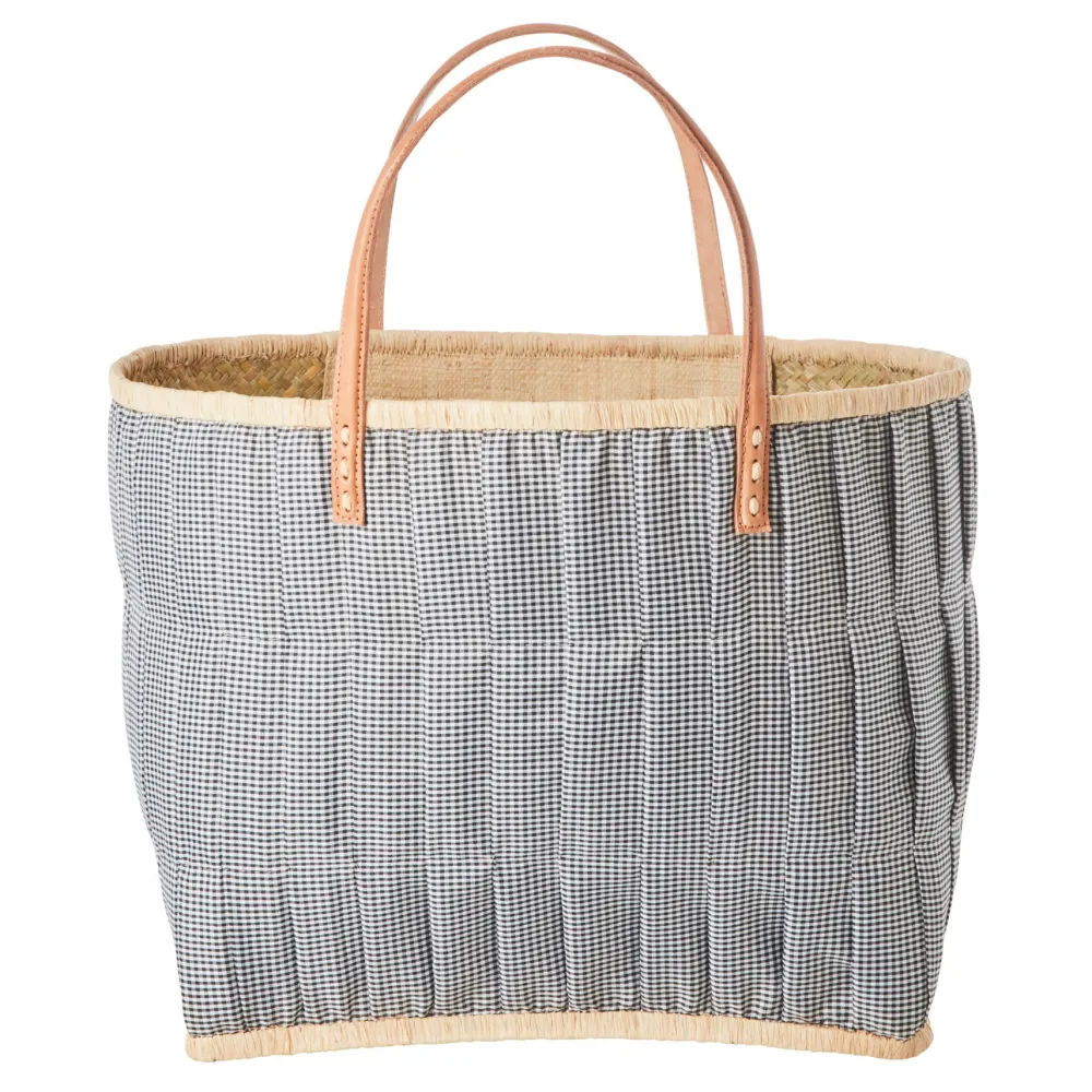 RICE Tasche aus Bast mit Henkel